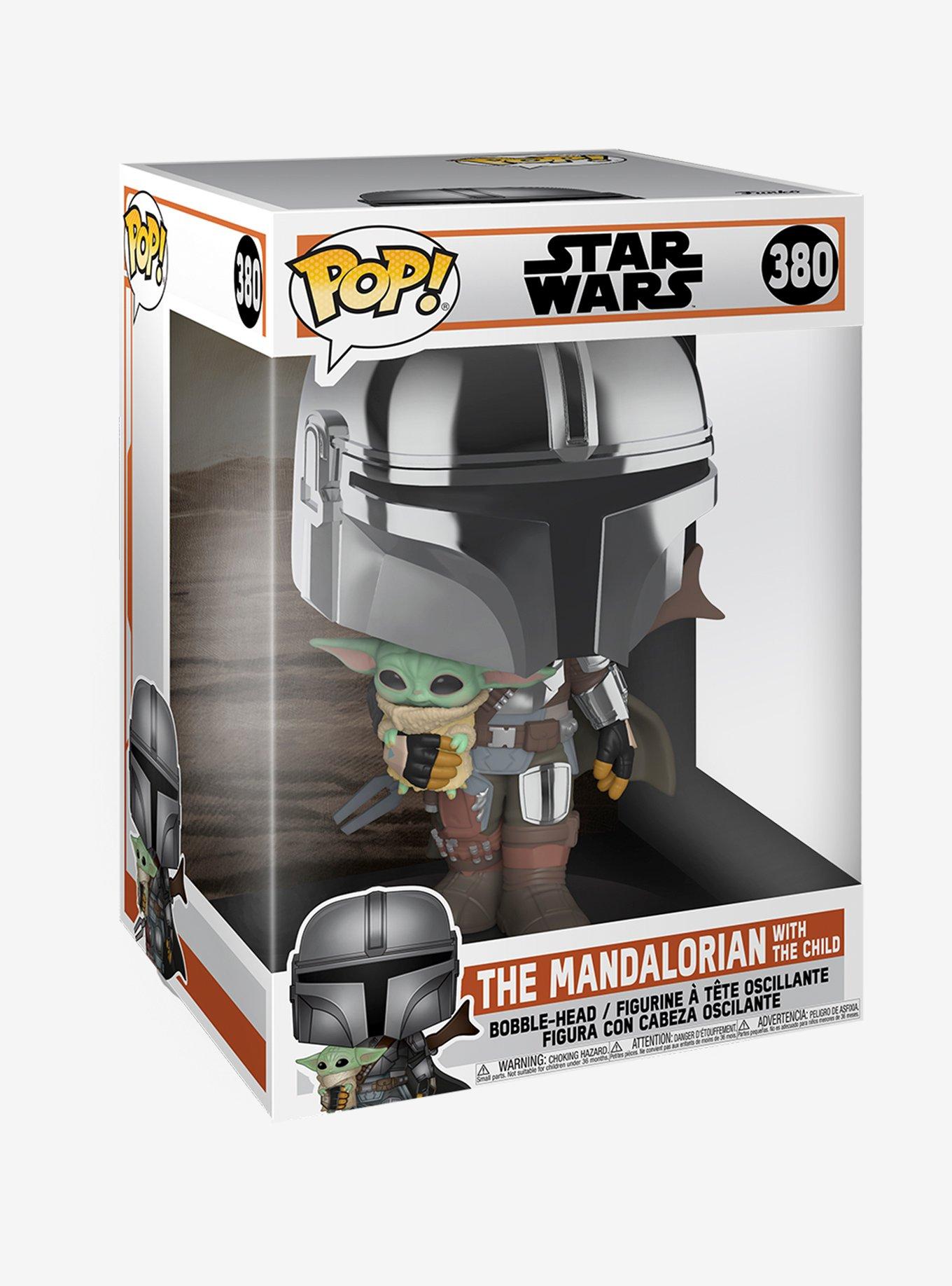 Funko Star Wars The Mandalorian Pop! The Mandalorian With Child 10 Inch Bobble Head, , alternate