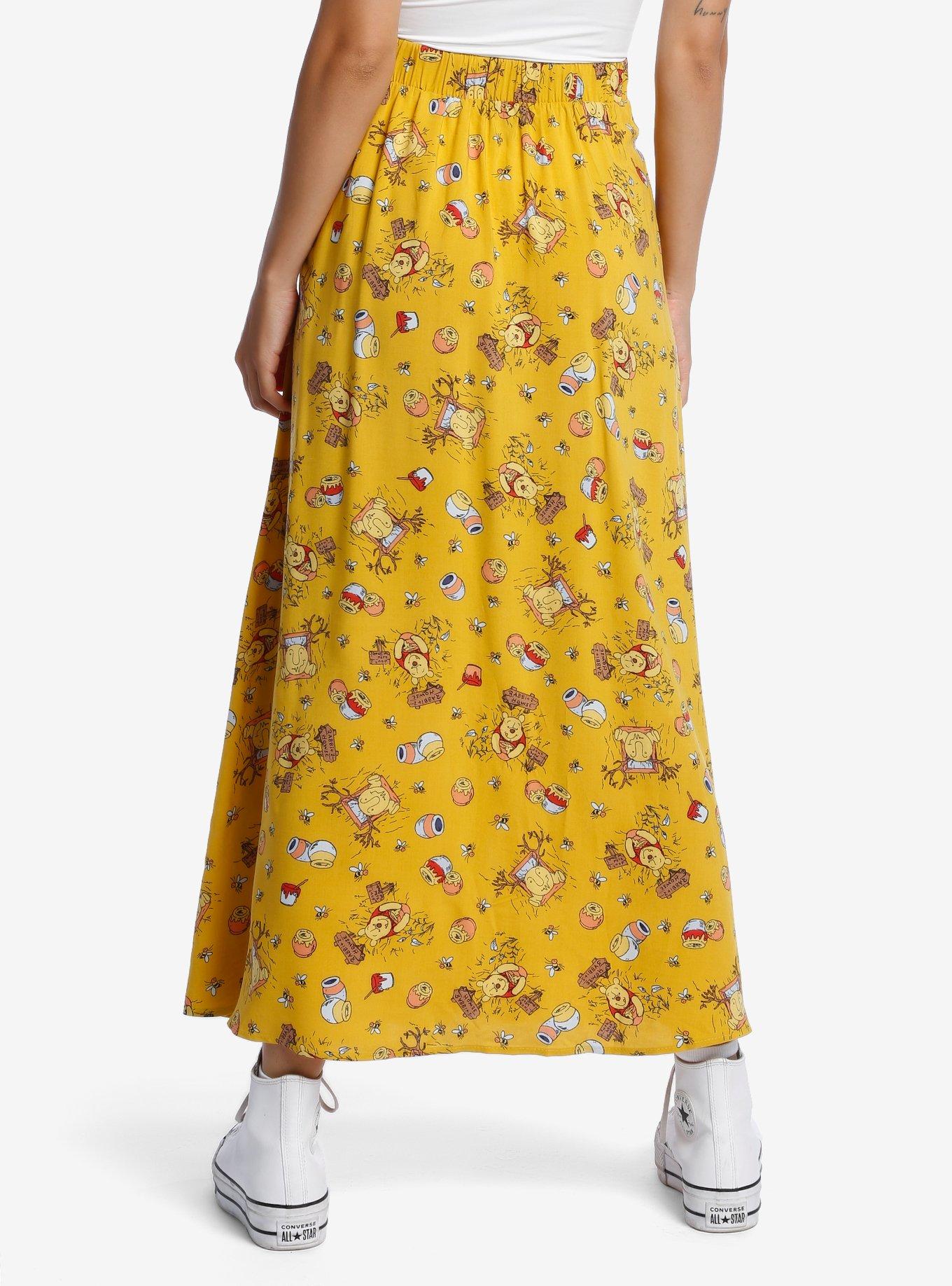 Disney Winnie The Pooh Button-Front Midi Skirt, MULTI, alternate