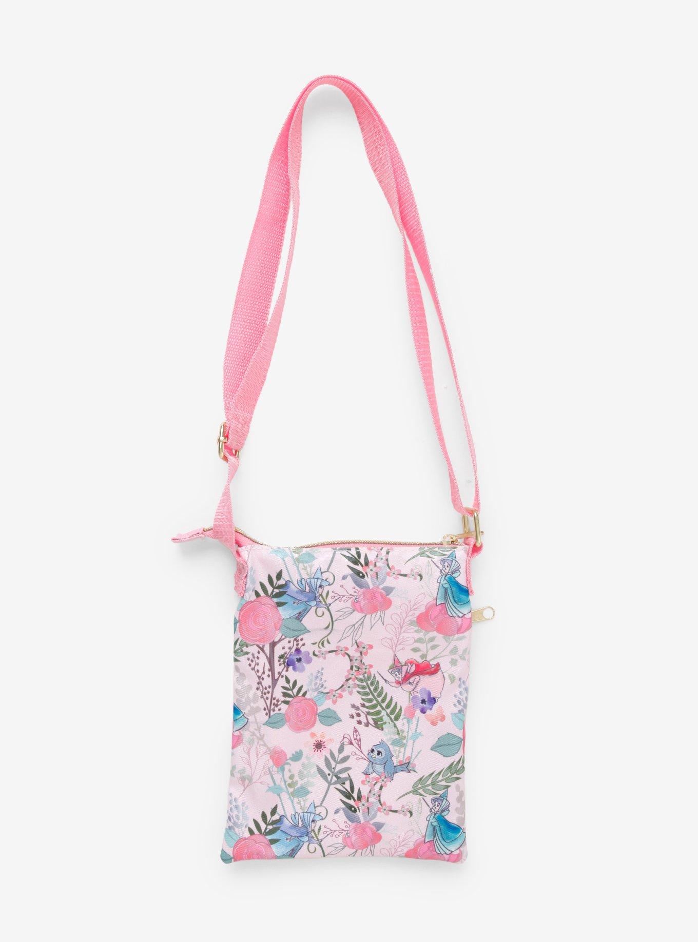 Loungefly Disney Sleeping Beauty Floral Fairies Passport Crossbody Bag, , alternate