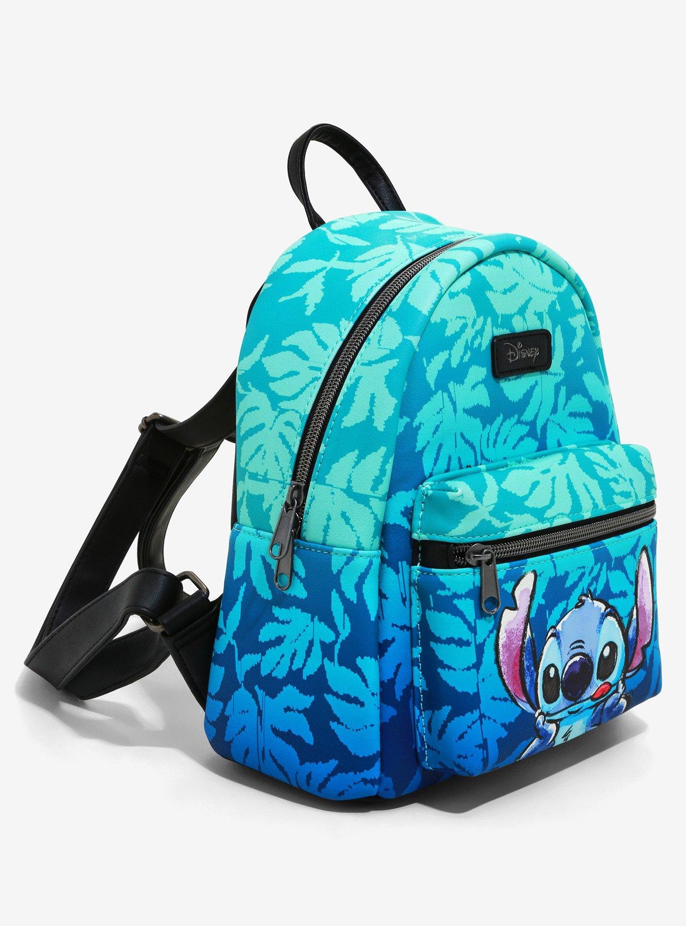 Disney Lilo & Stitch Blue Tropical Leaves Mini Backpack, , alternate