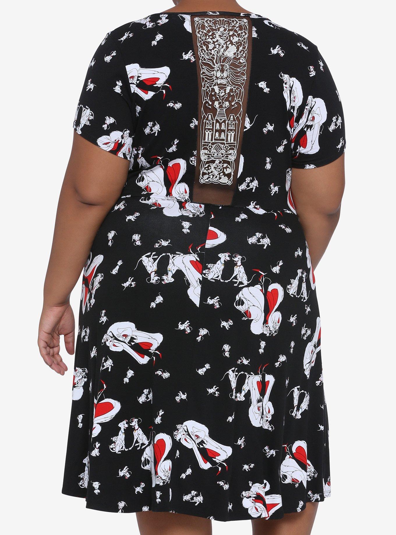 Disney 101 Dalmatians Cruella De Vil Lace Back Dress Plus Size, MULTI, alternate