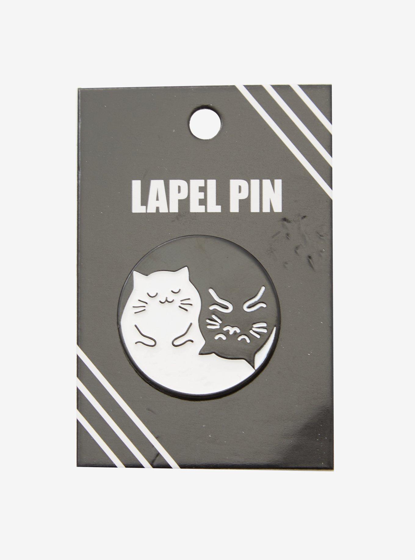 Black & White Yin-Yang Cats Enamel Pin, , alternate
