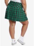 Tripp Green Plaid Skirt With Chains Plus Size, BLACK, alternate