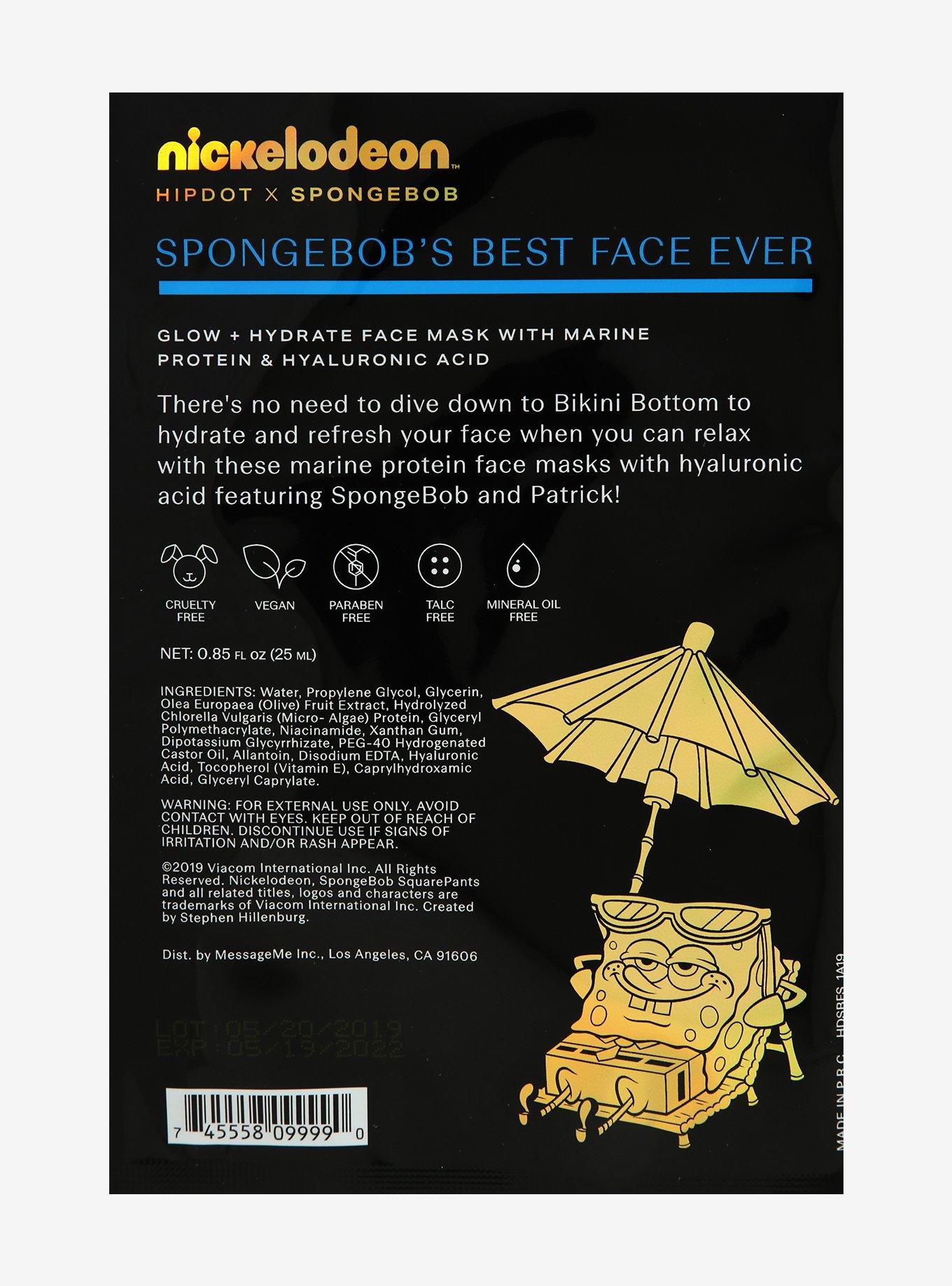 HipDot x SpongeBob SquarePants SpongeBob's Best Face Ever Face Mask, , alternate