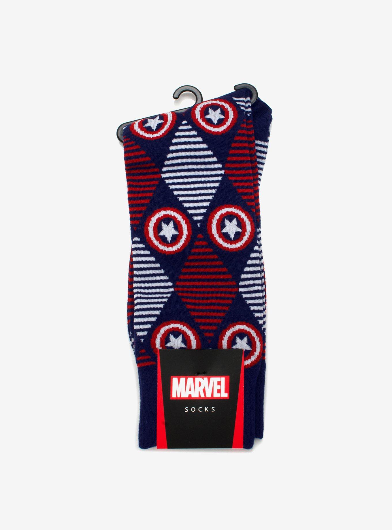 Marvel Captain America Navy Argyle Stripe Socks, , alternate