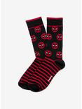 Marvel Deadpool Stripe Black Socks, , alternate