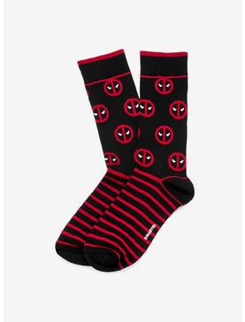 Marvel Deadpool Stripe Black Socks, , hi-res
