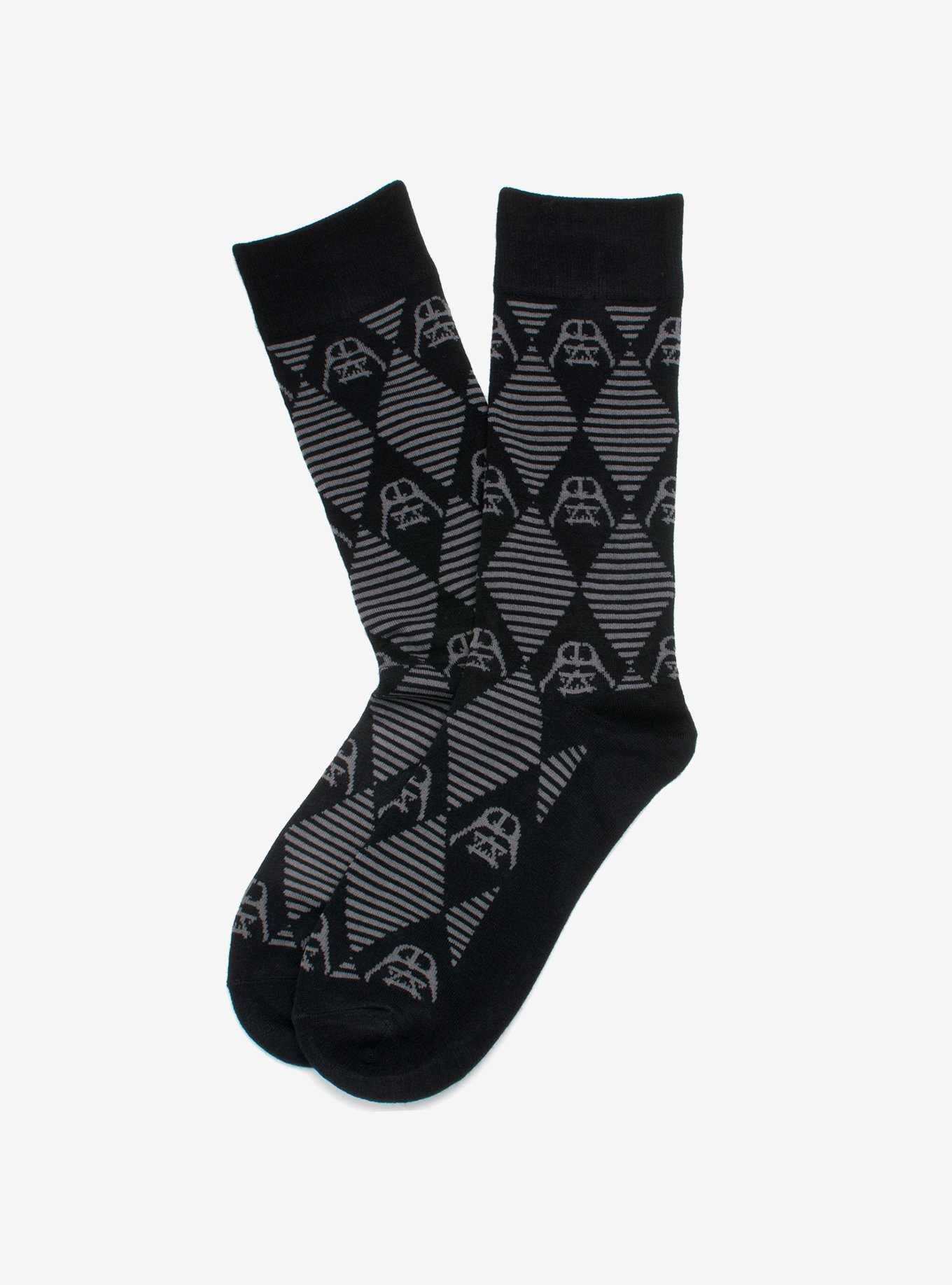 Star Wars Darth Vader Argyle Stripe Black Socks, , hi-res