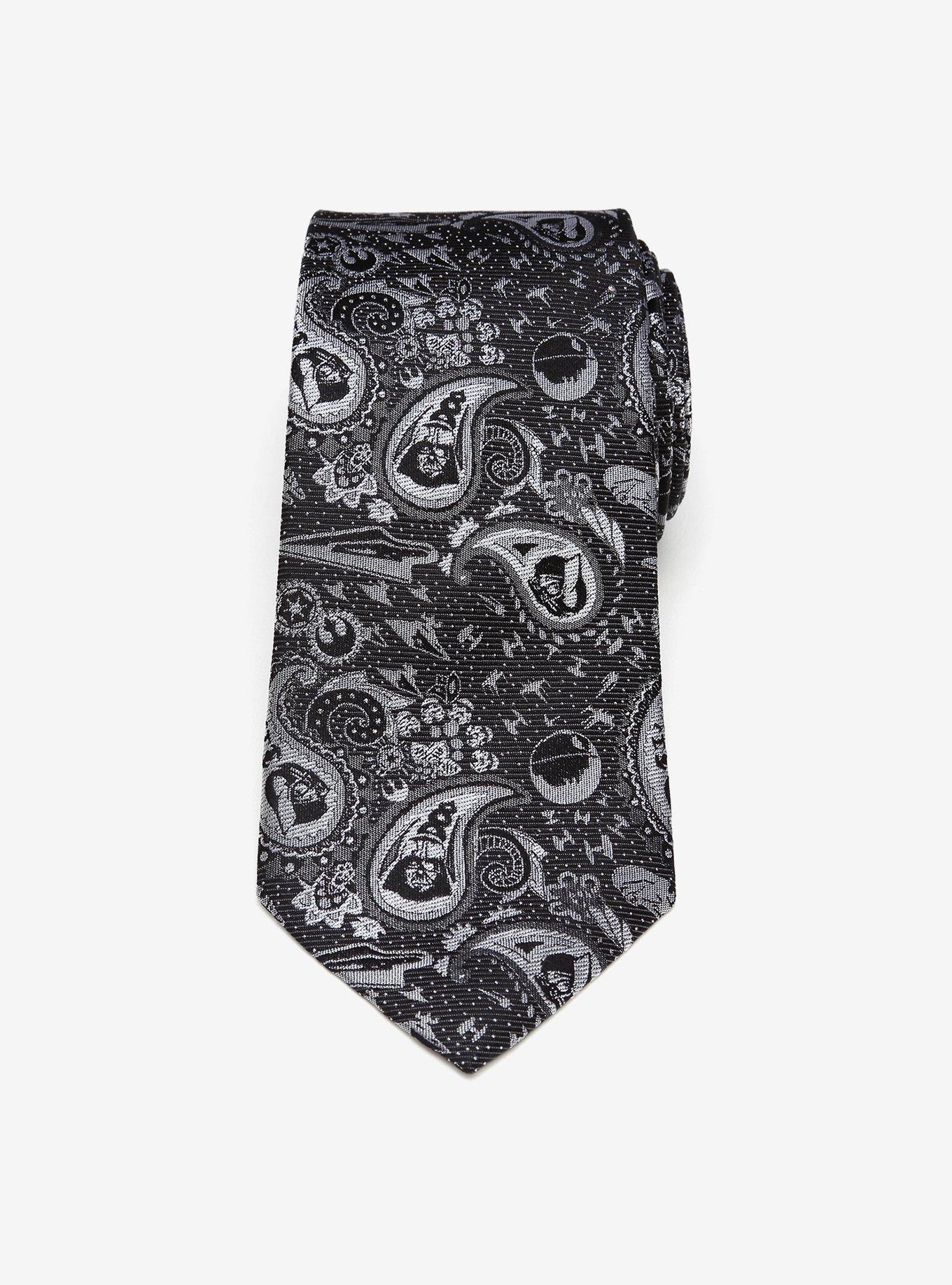 Star Wars Vader Paisley Black and White Tie, , hi-res