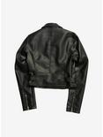 Faux Leather Girls Motorcycle Jacket, BLACK, alternate