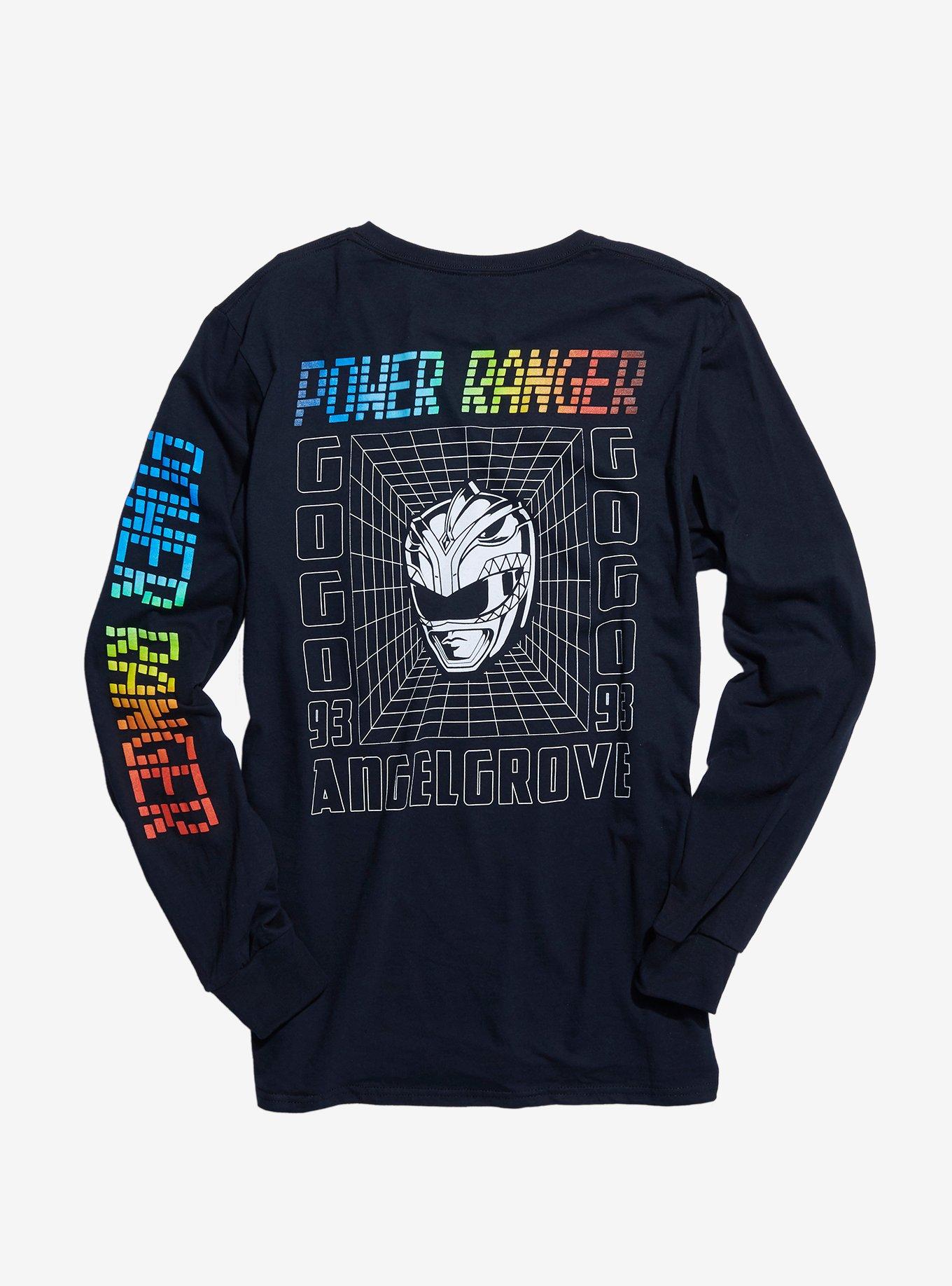 Power Rangers Helmet Long Sleeve T-Shirt, BLACK, alternate