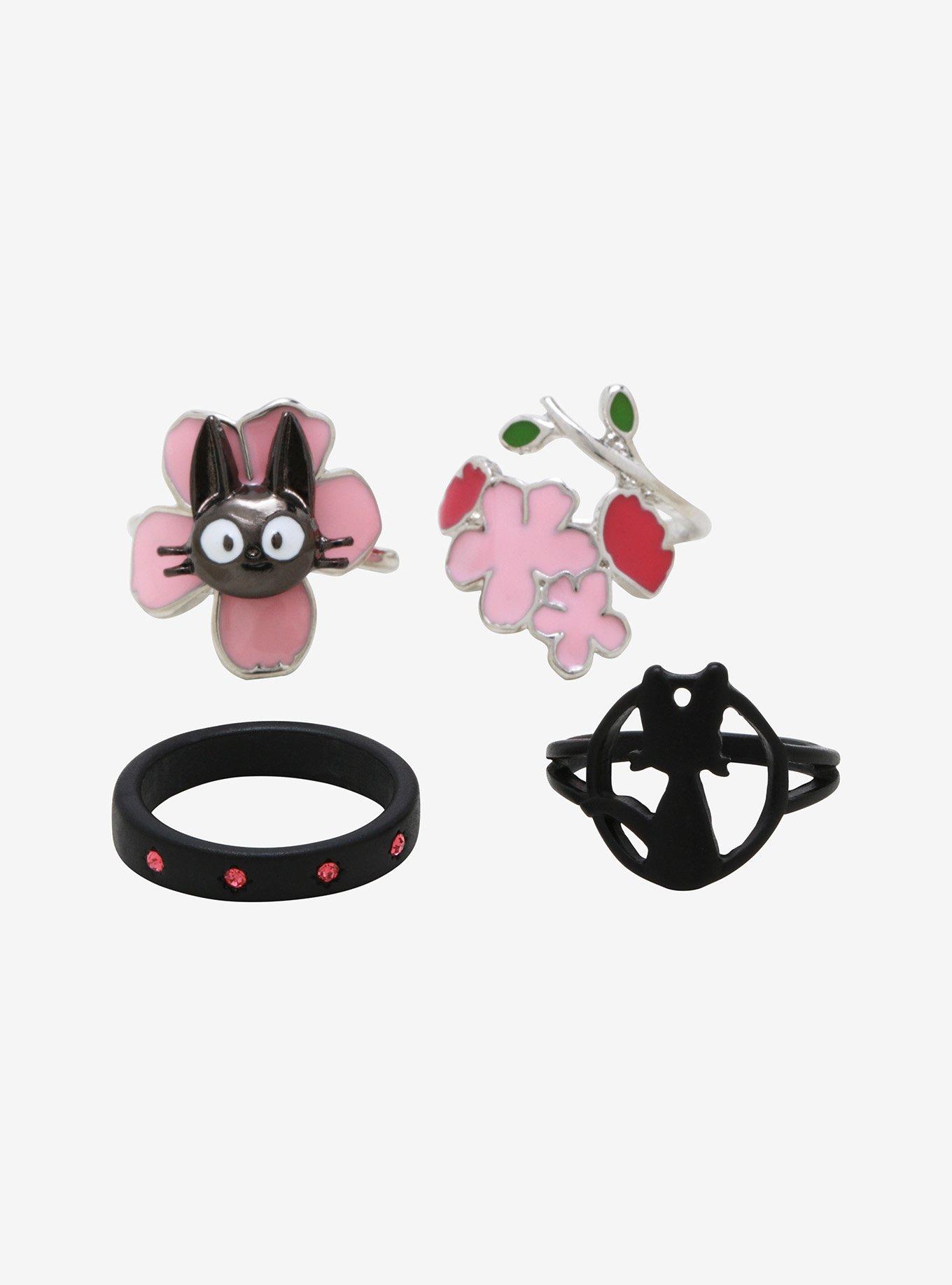 Studio Ghibli Kiki's Delivery Service Jiji Floral Ring Set, , alternate