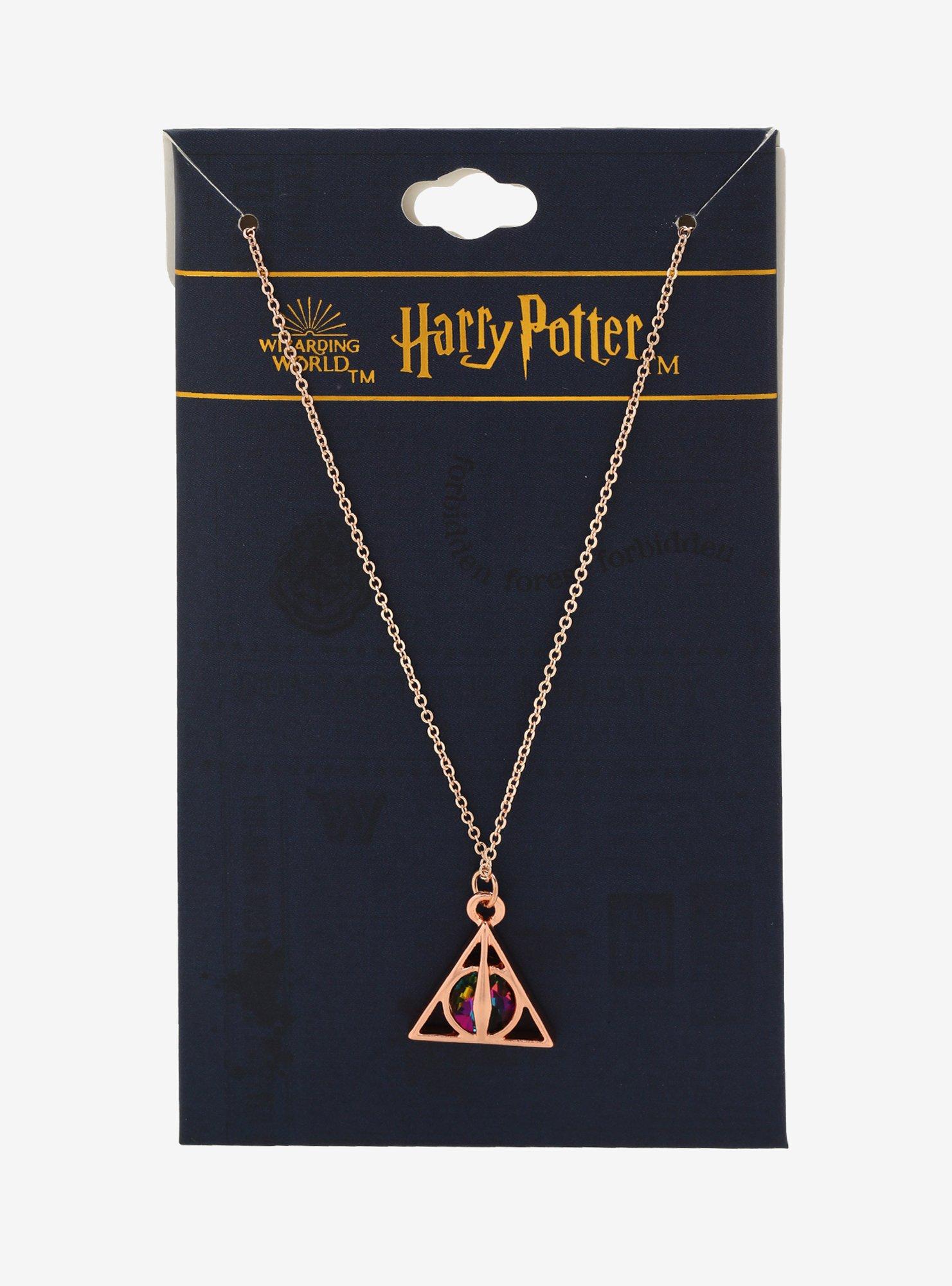 Harry Potter Deathly Hallows Rainbow Gem Necklace, , alternate