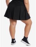 Sailor Button Detail Pleated Skirt Plus Size, BLACK, alternate