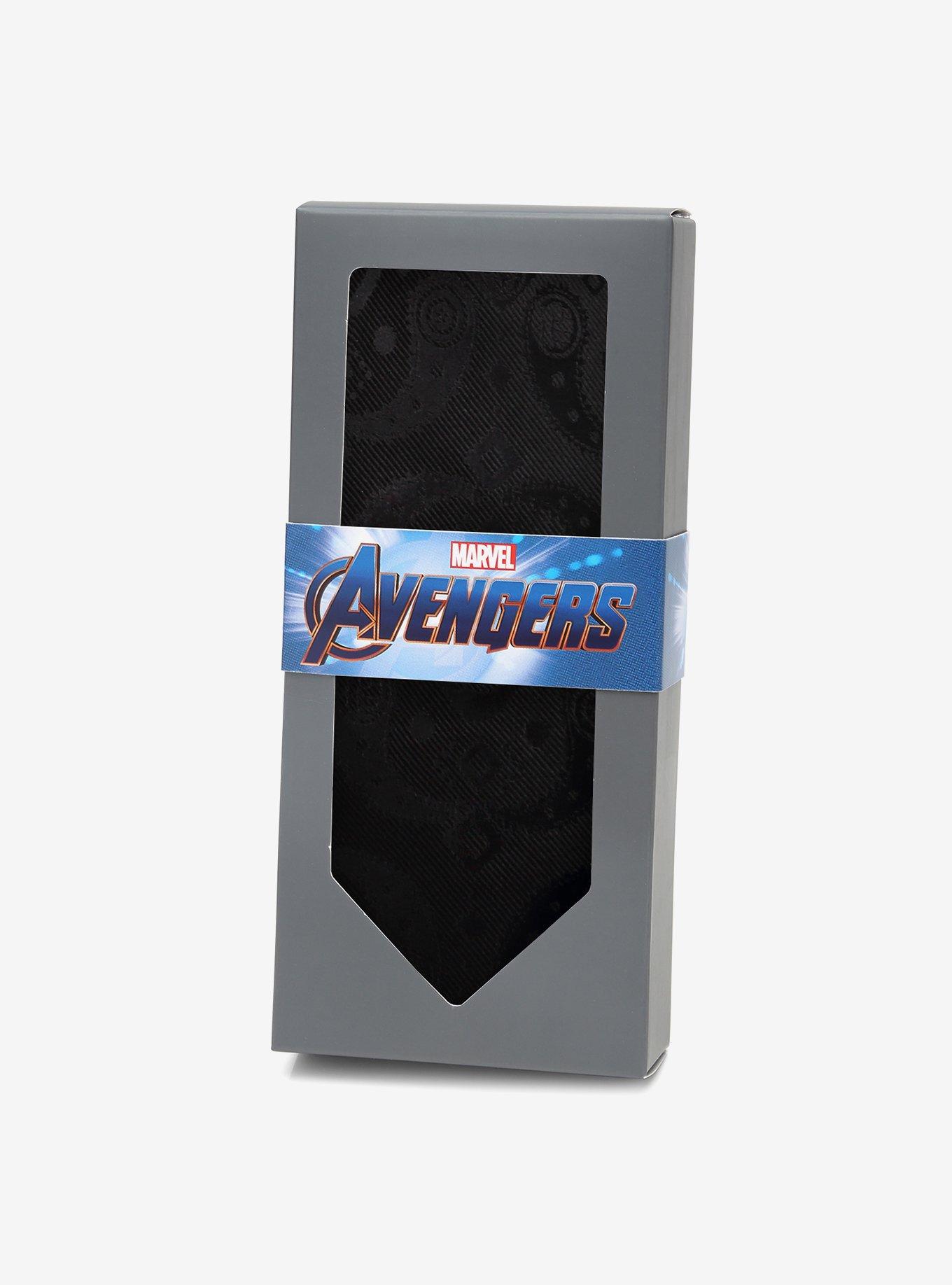 Marvel Avengers Paisley Icons Print Black Tie, , alternate