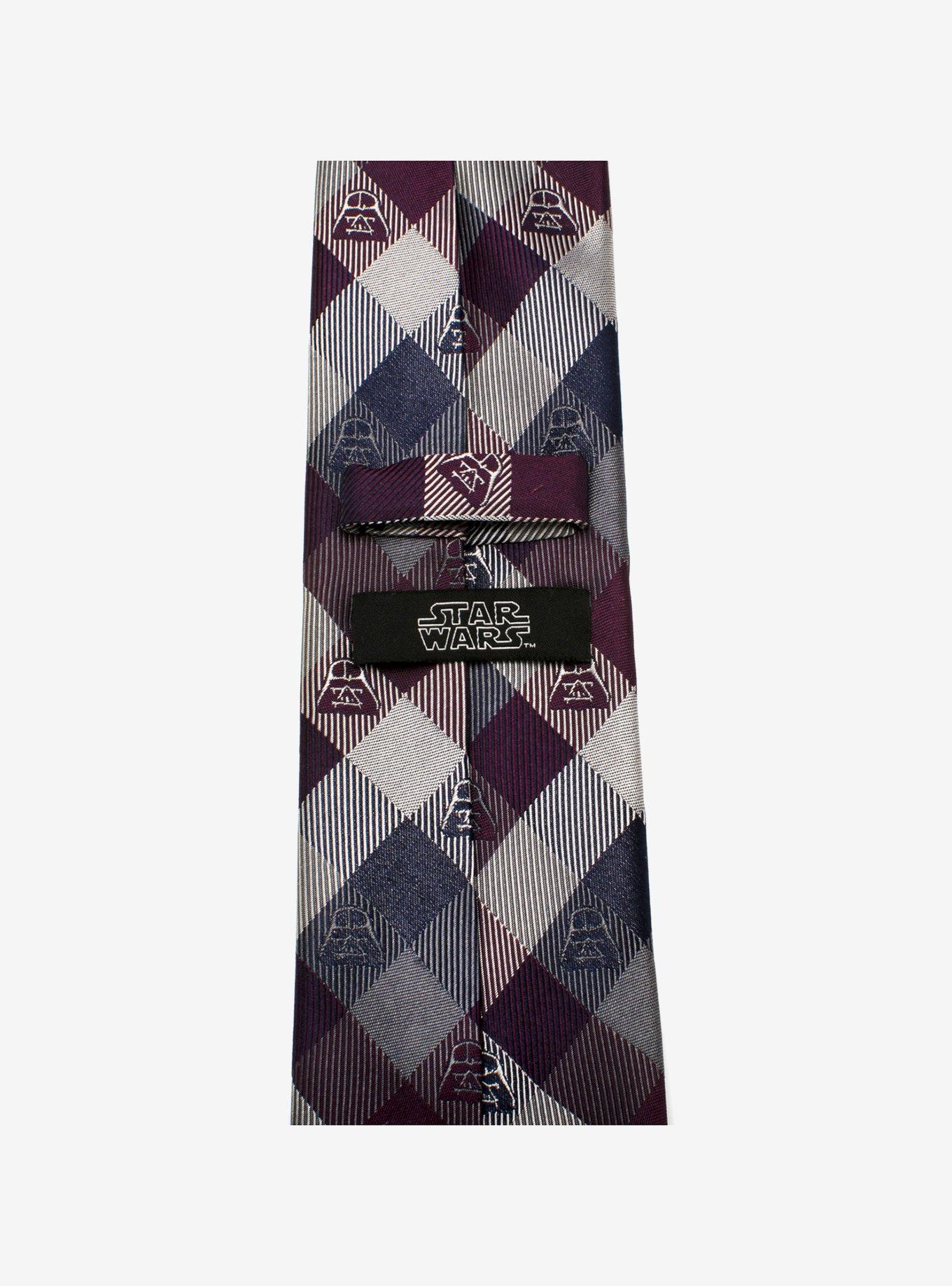 Star Wars Darth Vader Plum Modern Plaid Tie, , alternate