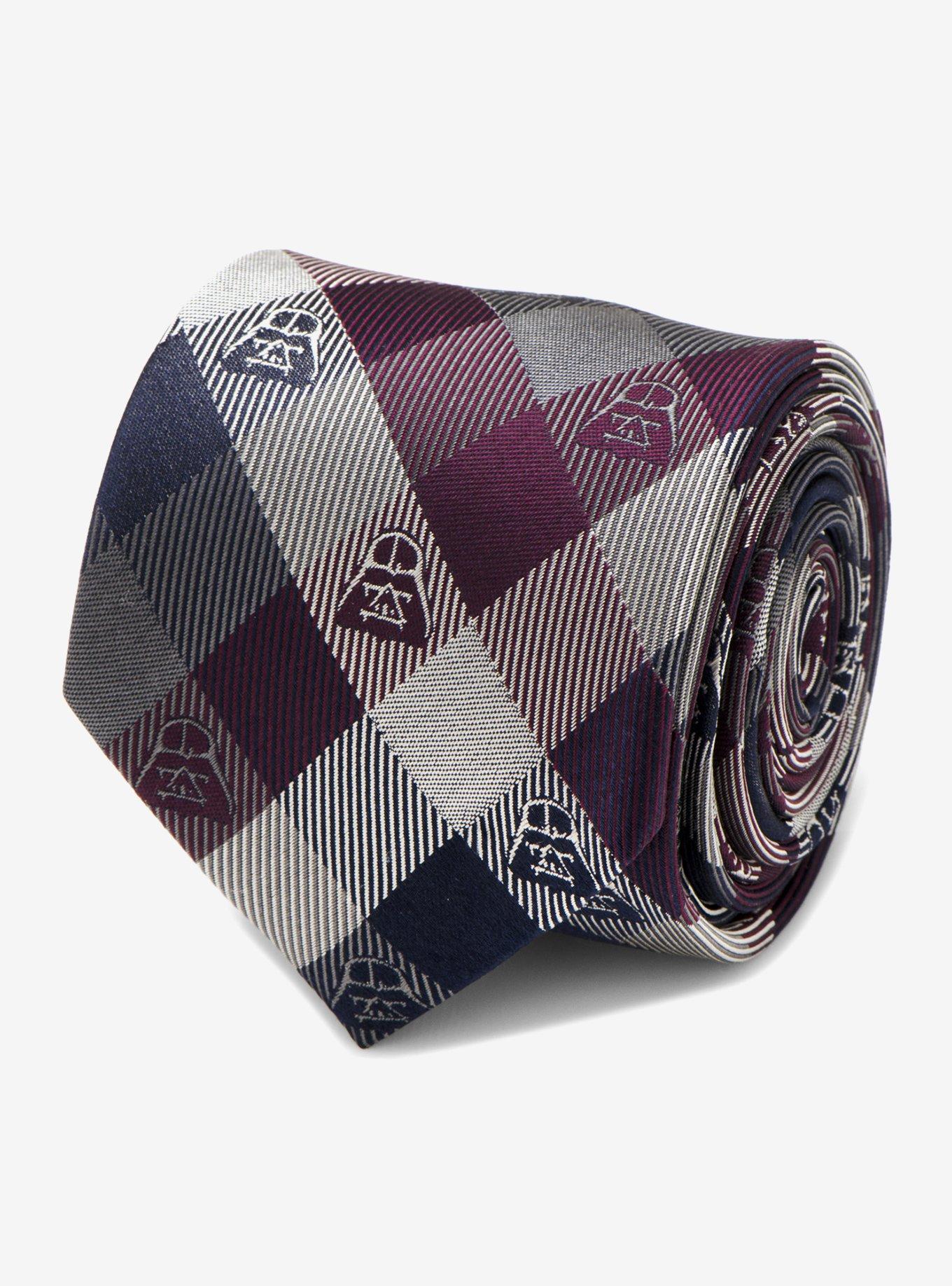 Star Wars Darth Vader Plum Modern Plaid Tie, , alternate