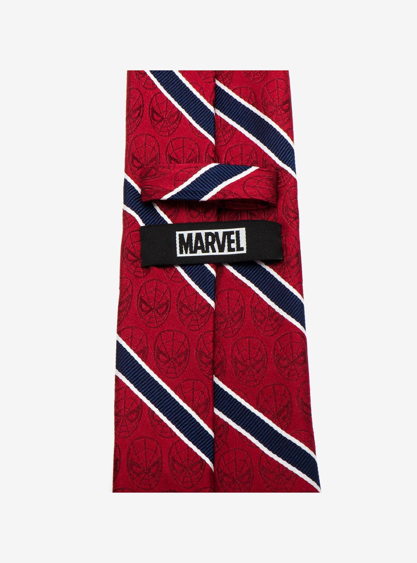 Marvel Spider-Man Red and Navy Stripe Tie, , alternate