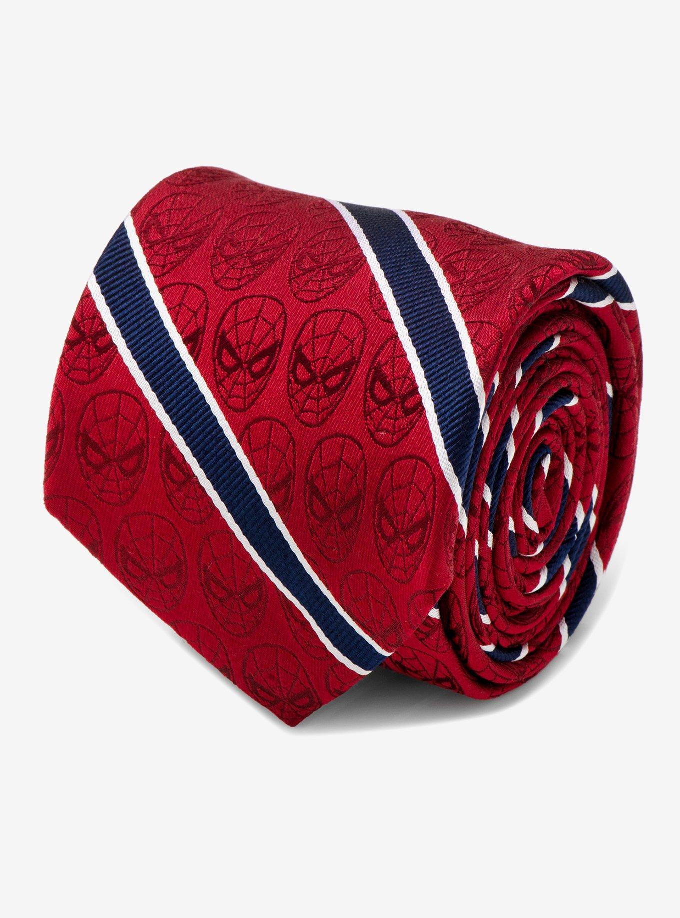 Marvel Spider-Man Red and Navy Stripe Tie, , alternate