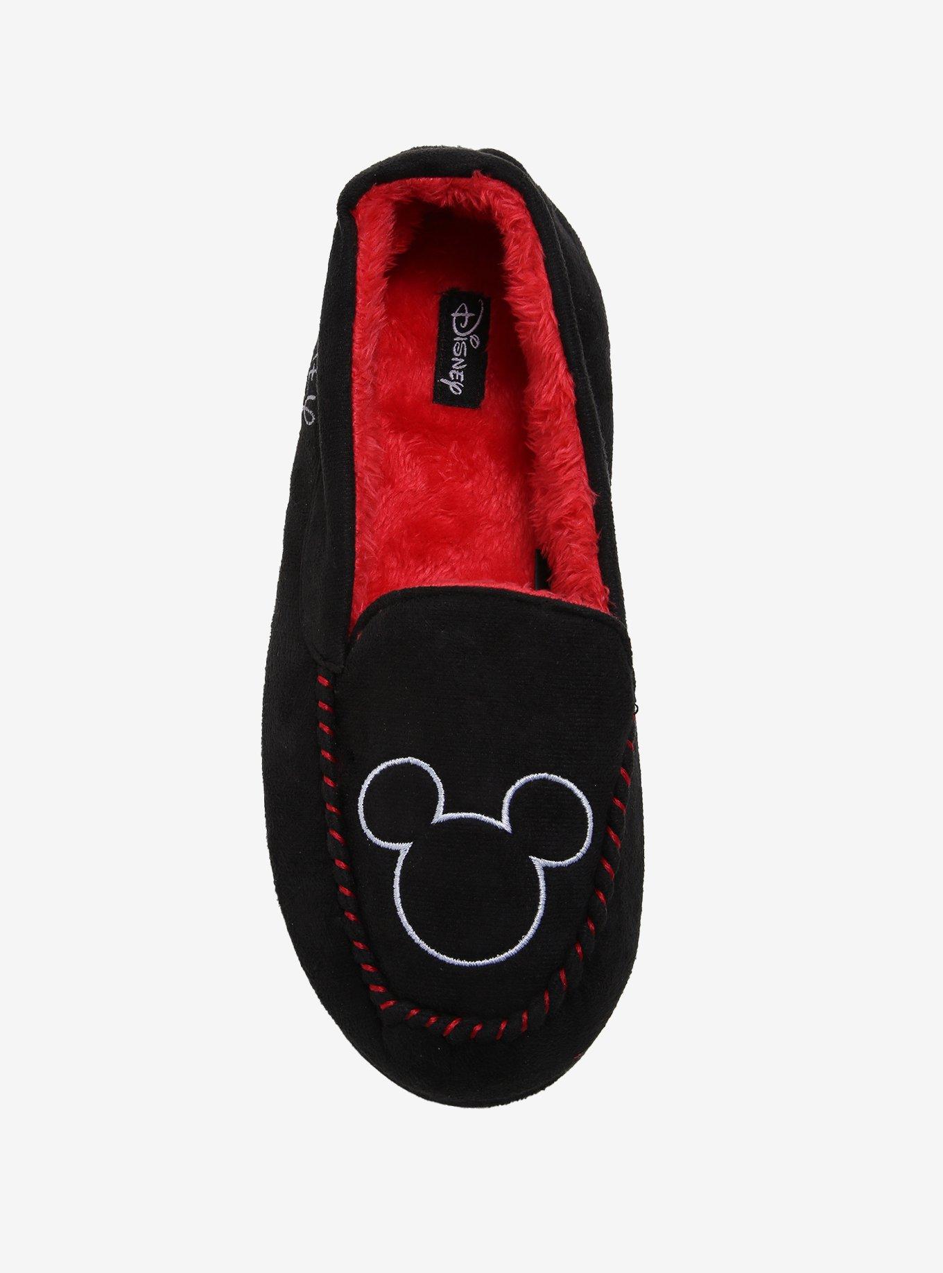 Disney Mickey Mouse Red & Black Moccasin Slippers, MULTI, alternate