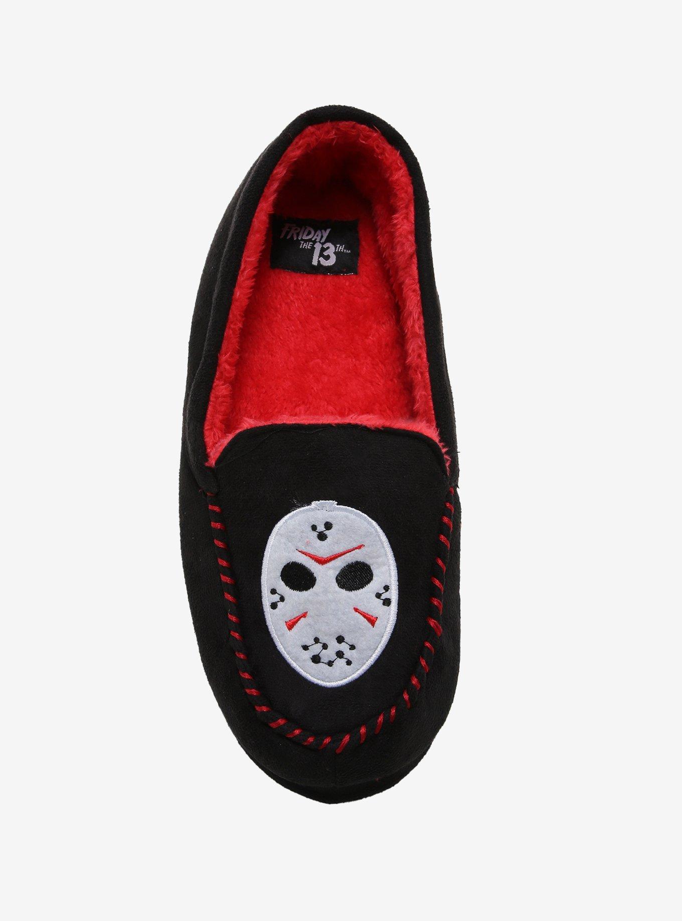 Friday The 13th Jason Mask Moccasin Slippers, MULTI, alternate