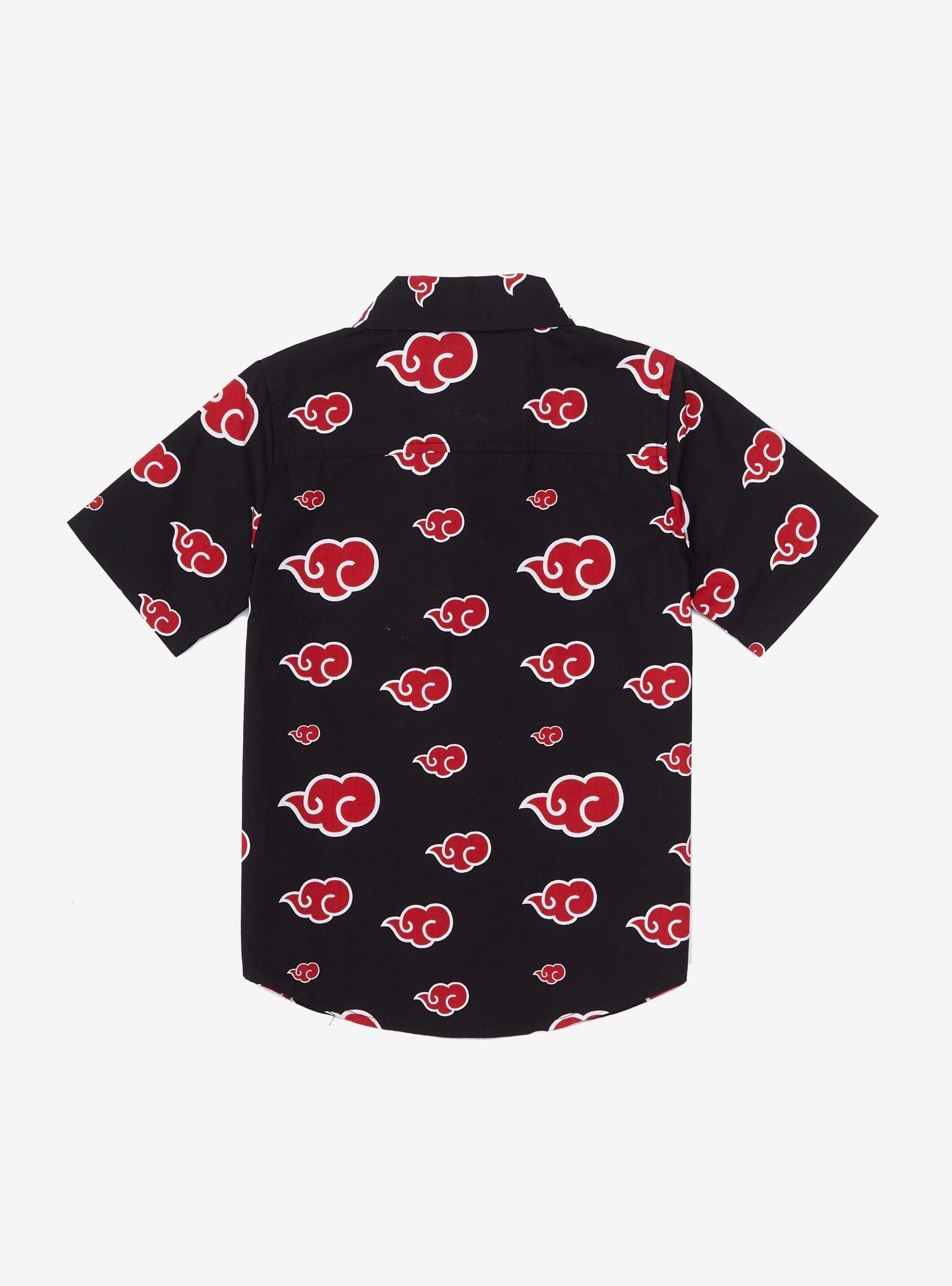 Naruto Shippuden Akatsuki Cloud Toddler Woven Button-Up - BoxLunch Exclusive, RED, alternate