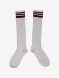 Oatmeal & Maroon Knee-High Socks, , alternate