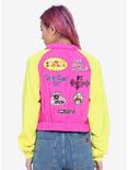 MTV Pink & Yellow Color-Block Girls Crop Windbreaker, YELLOW, alternate