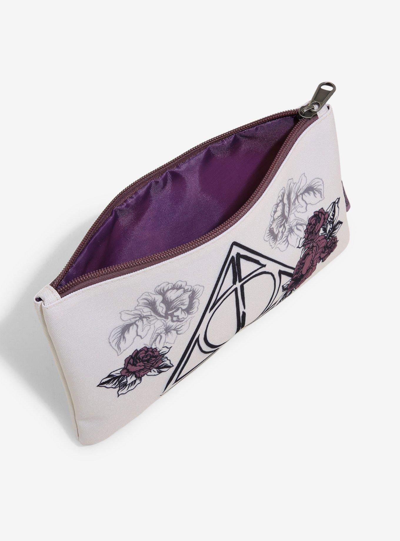 Loungefly Harry Potter Deathly Hallows Floral Makeup Bag, , alternate