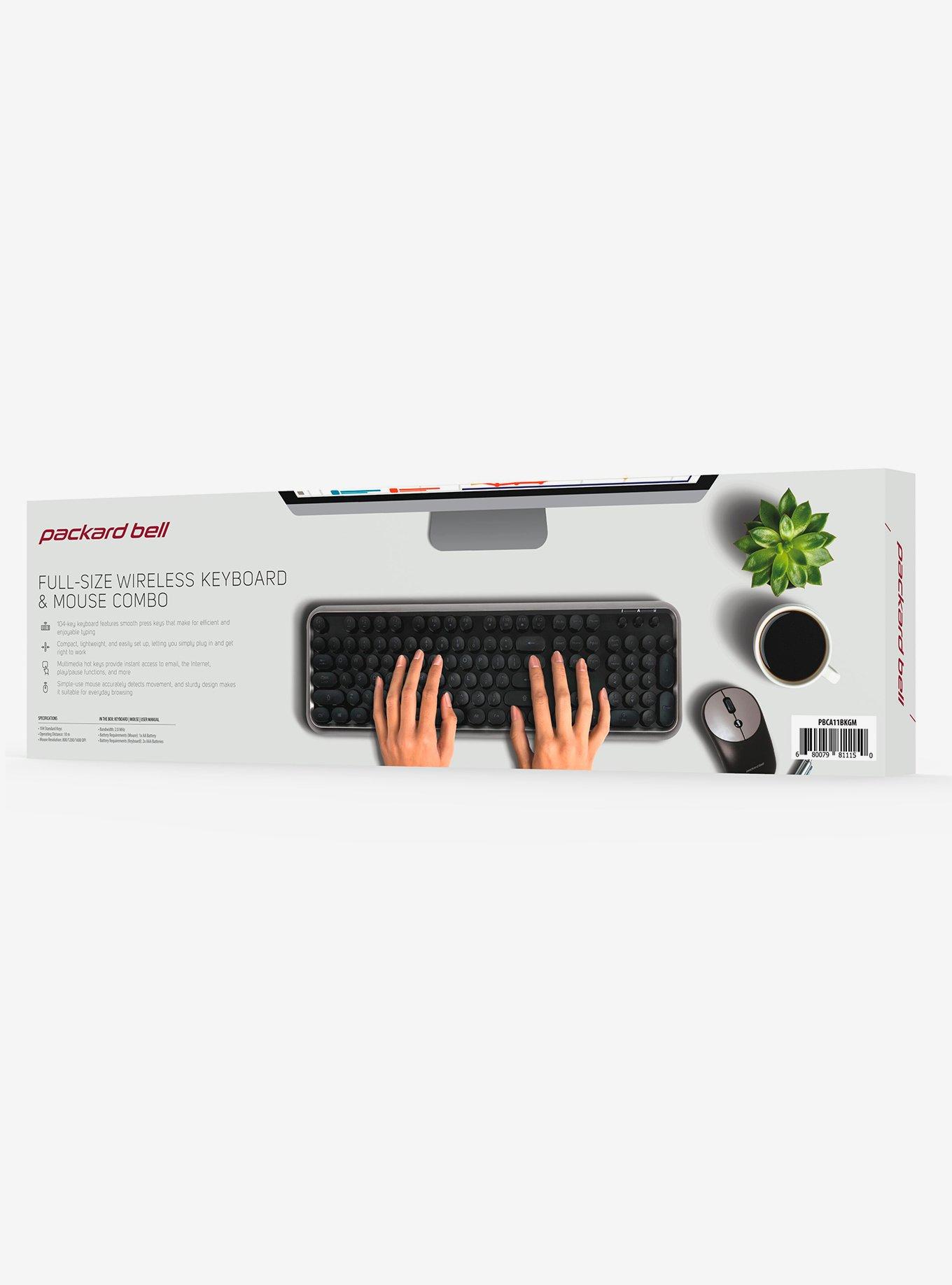 Packard Bell Black Full-Size Keyboard & Mouse Wireless Combo, , alternate