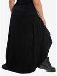 Black Lace-Up Hi-Low Maxi Skirt Plus Size, BLACK, alternate