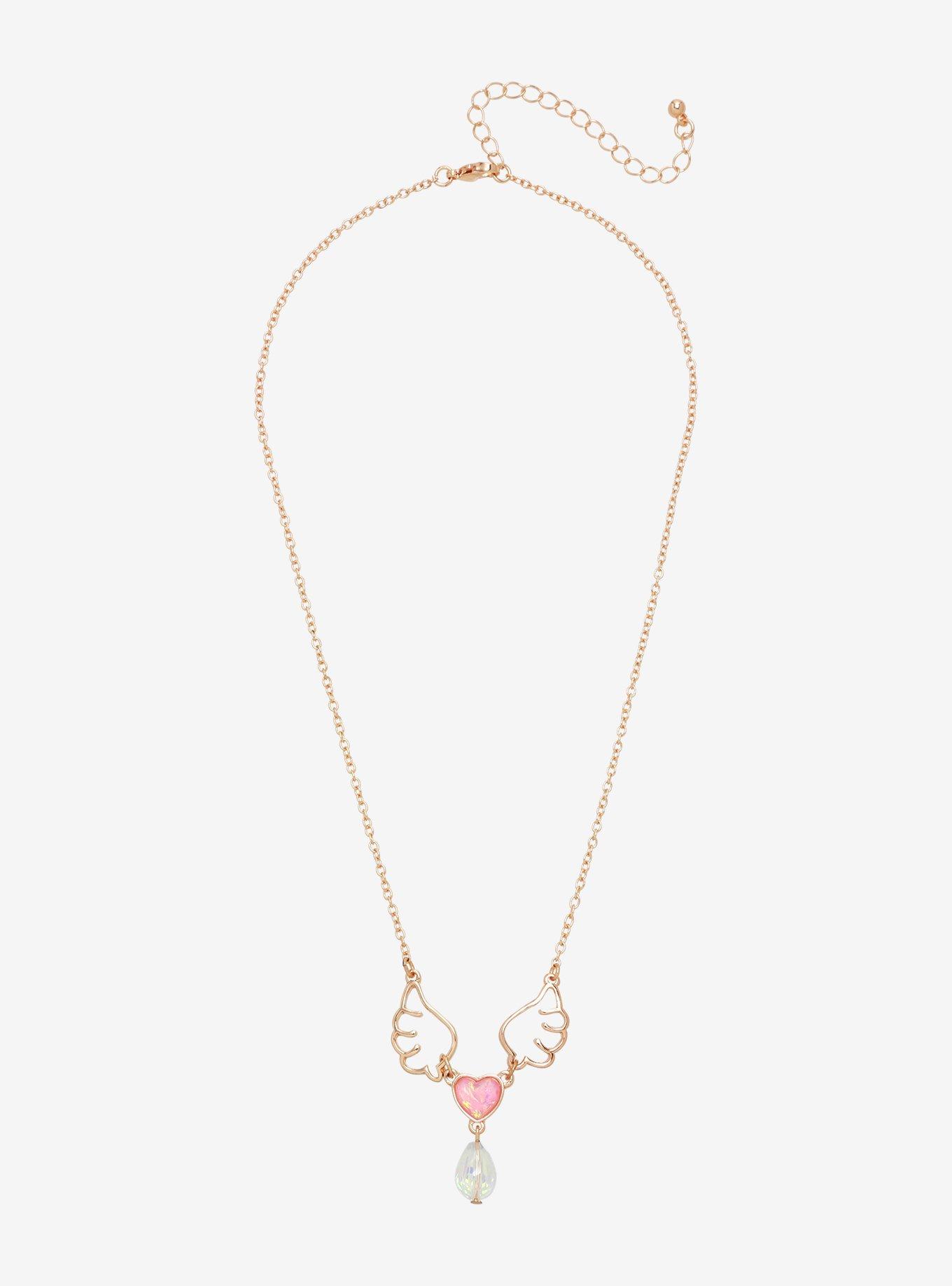Wings & Heart Necklace, , alternate