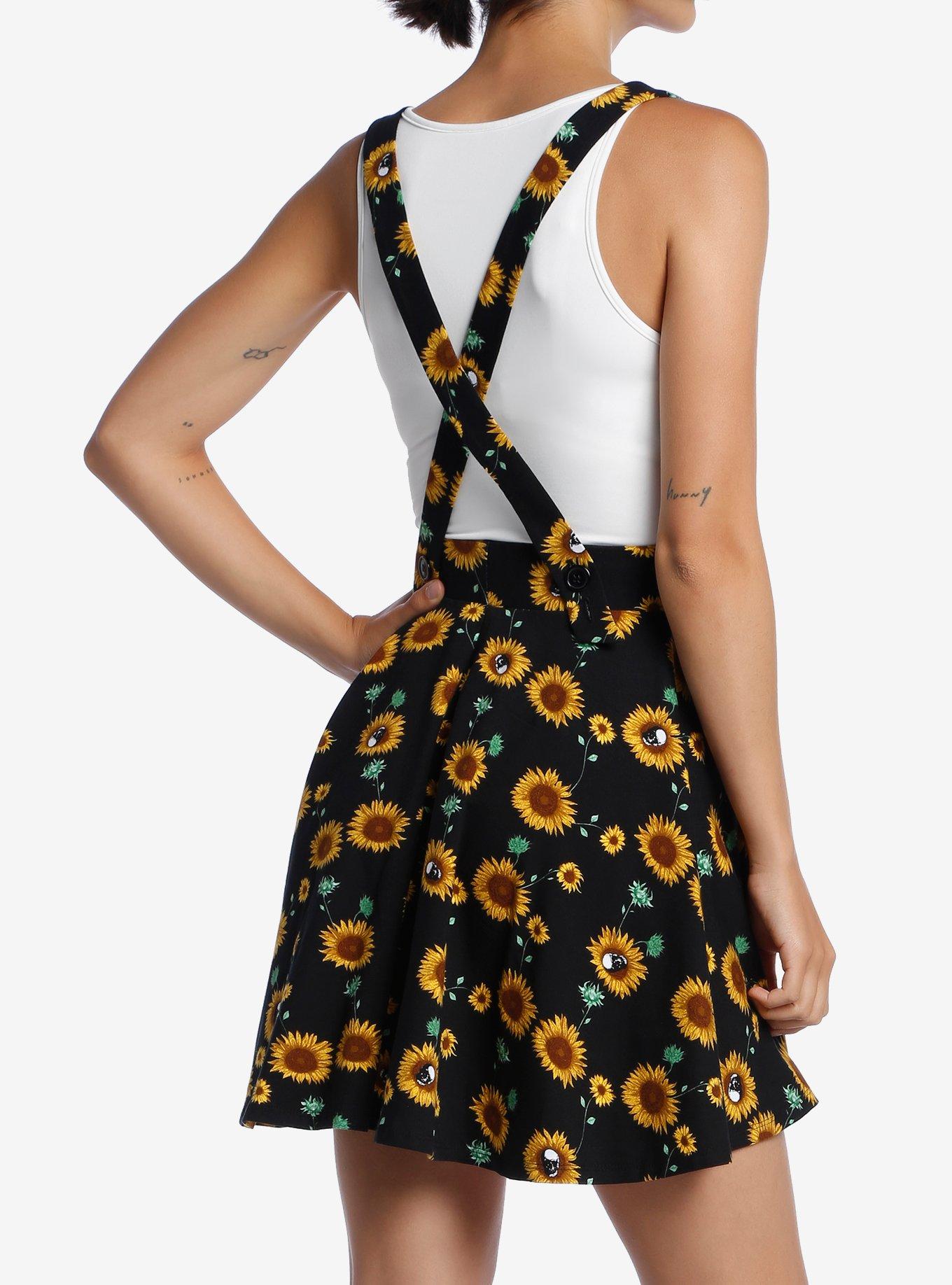 Sunflowers & Skulls Suspender Skirt, , alternate