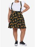 Sunflowers & Skulls Suspender Skirt Plus Size, MULTI, alternate