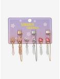 Cherry Blossom & Crystal Cuff Earring Set, , alternate