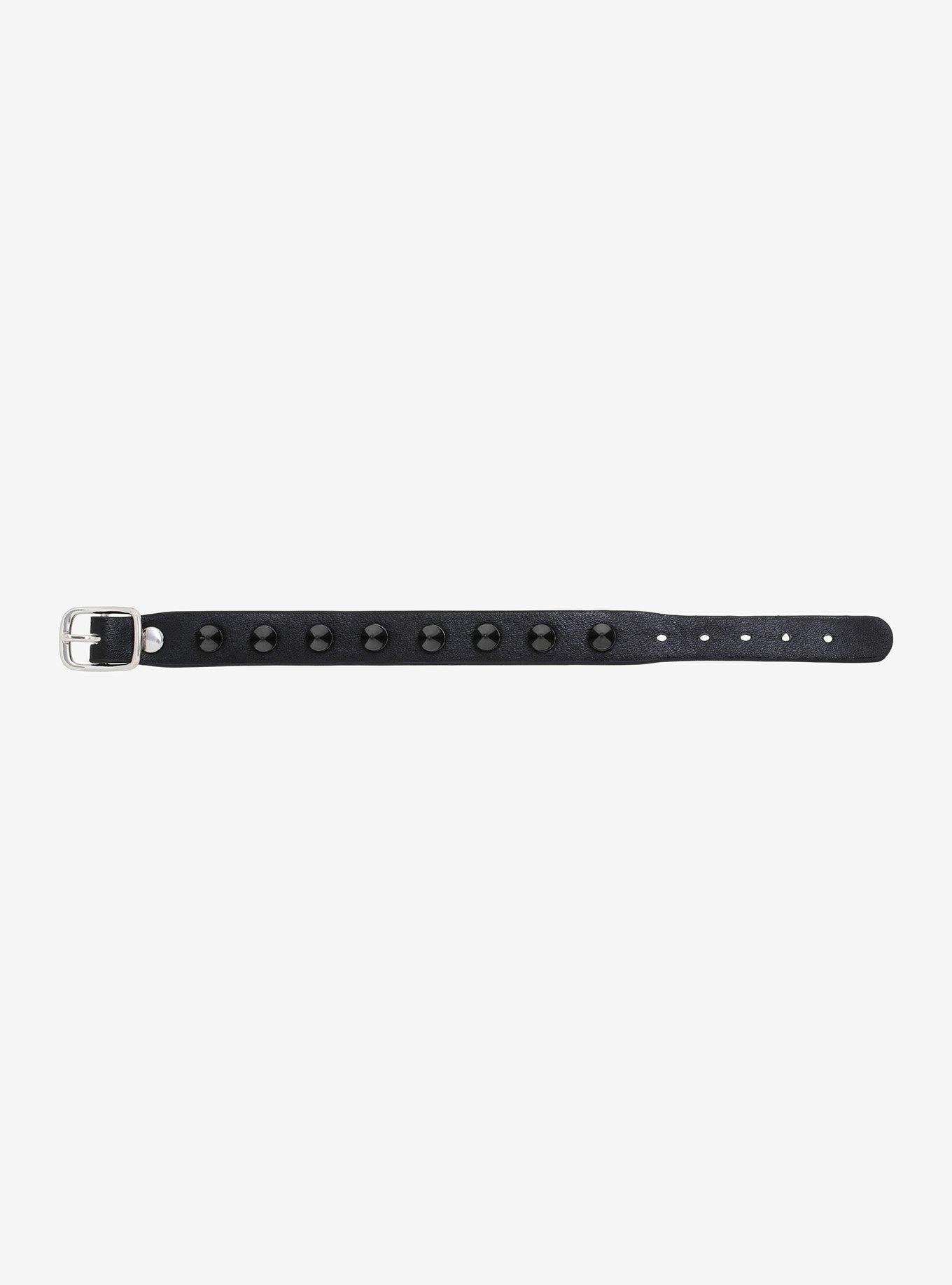 Black Spike Cuff Bracelet, , alternate