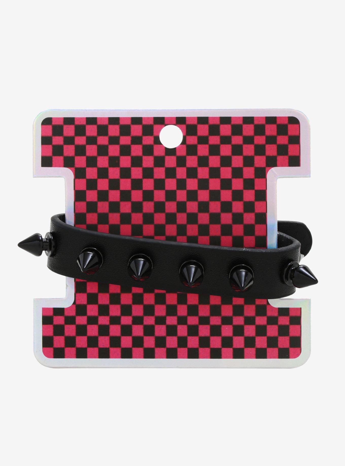 Black Spike Cuff Bracelet, , alternate