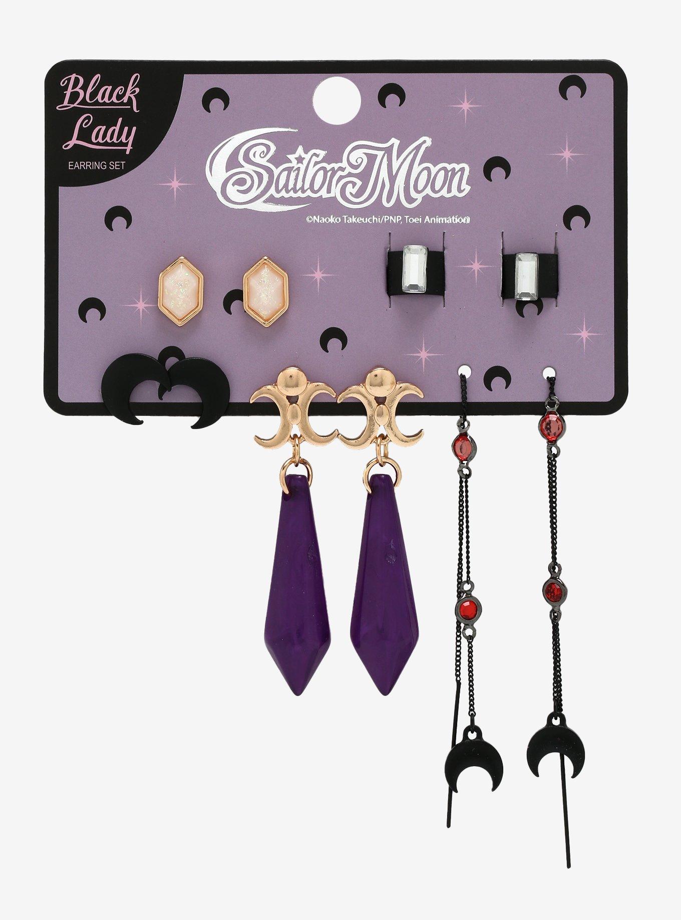 Sailor Moon Black Lady Earring Set - BoxLunch Exclusive, , alternate