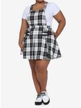 Black & White Plaid Pleated Skirtall Plus Size, PLAID - BLACK, alternate