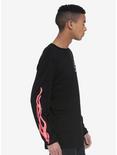 Bad Bunny Pink Flames Long-Sleeve T-Shirt, BLACK, alternate