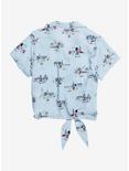 Disney Mickey Mouse Travel Women's Tie-Front Woven Top - BoxLunch Exclusive, WHITE, alternate