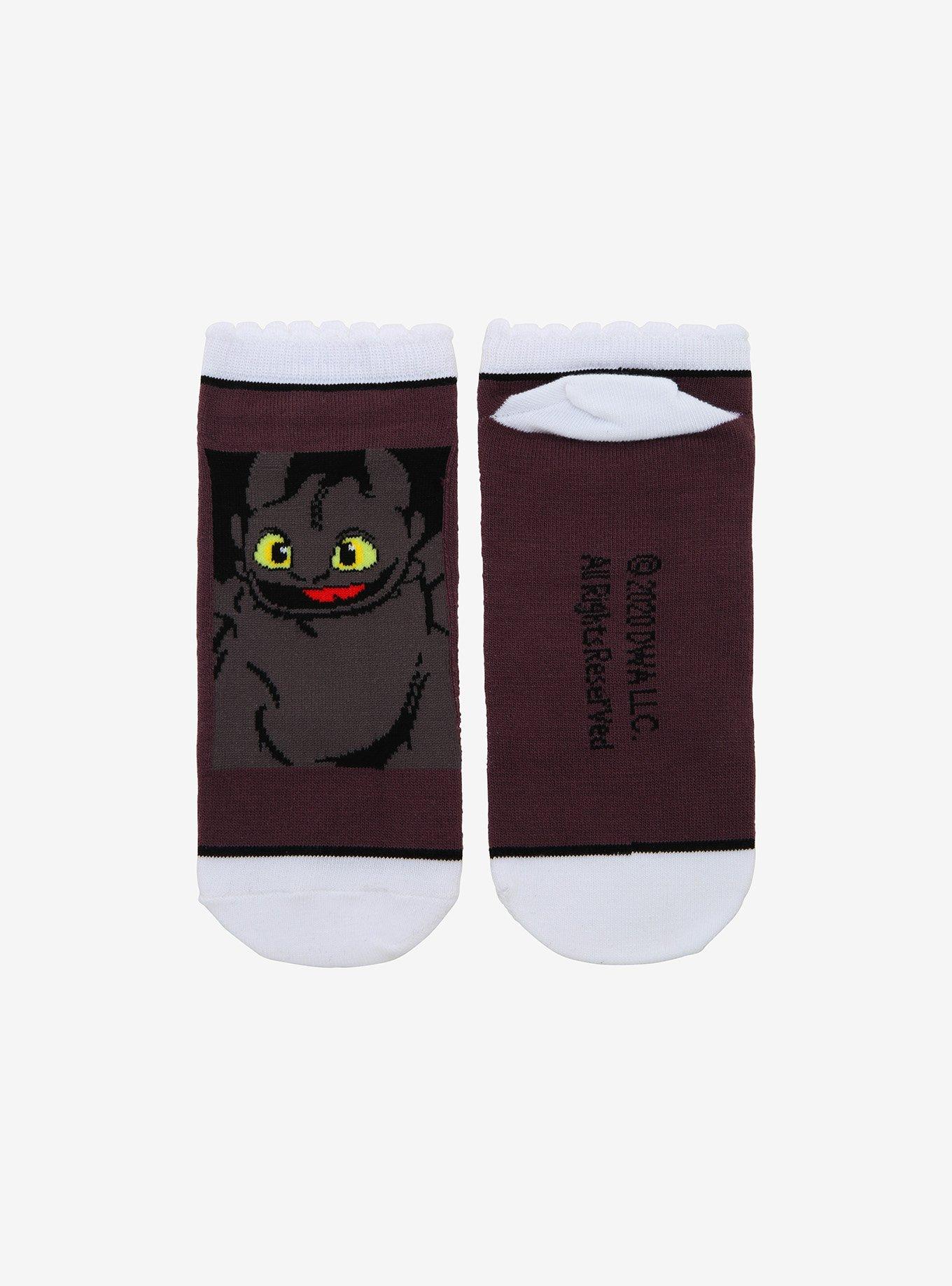 How To Train Your Dragon: The Hidden World Toothless & Light Fury Scallop Edge No-Show Socks, , alternate