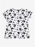 Cream & Black Skulls & Roses Girls T-Shirt Plus Size, CREAM, alternate