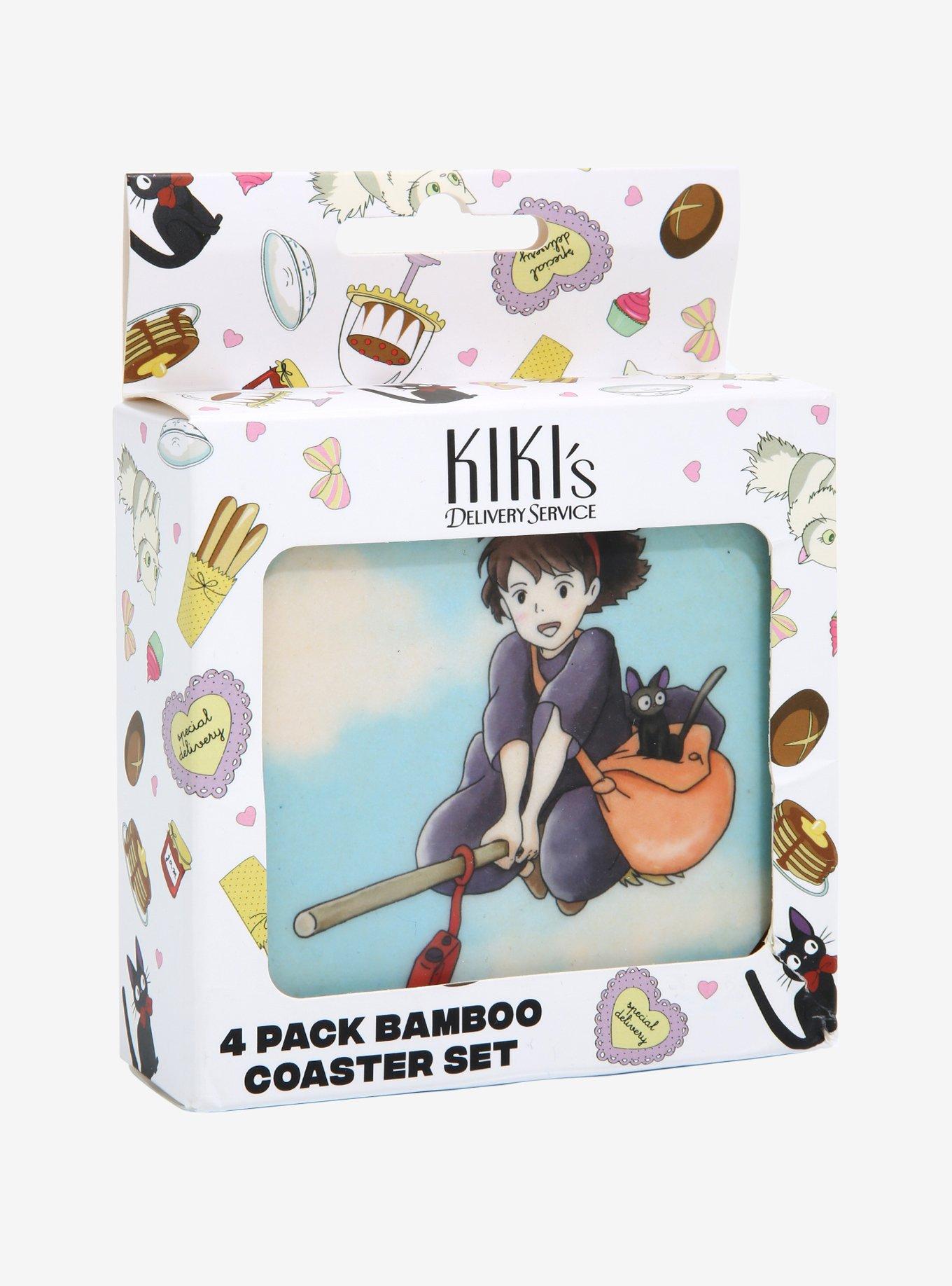 Studio Ghibli Kiki's Delivery Service Kiki & Jiji Bamboo Coaster Set - BoxLunch Exclusive, , alternate