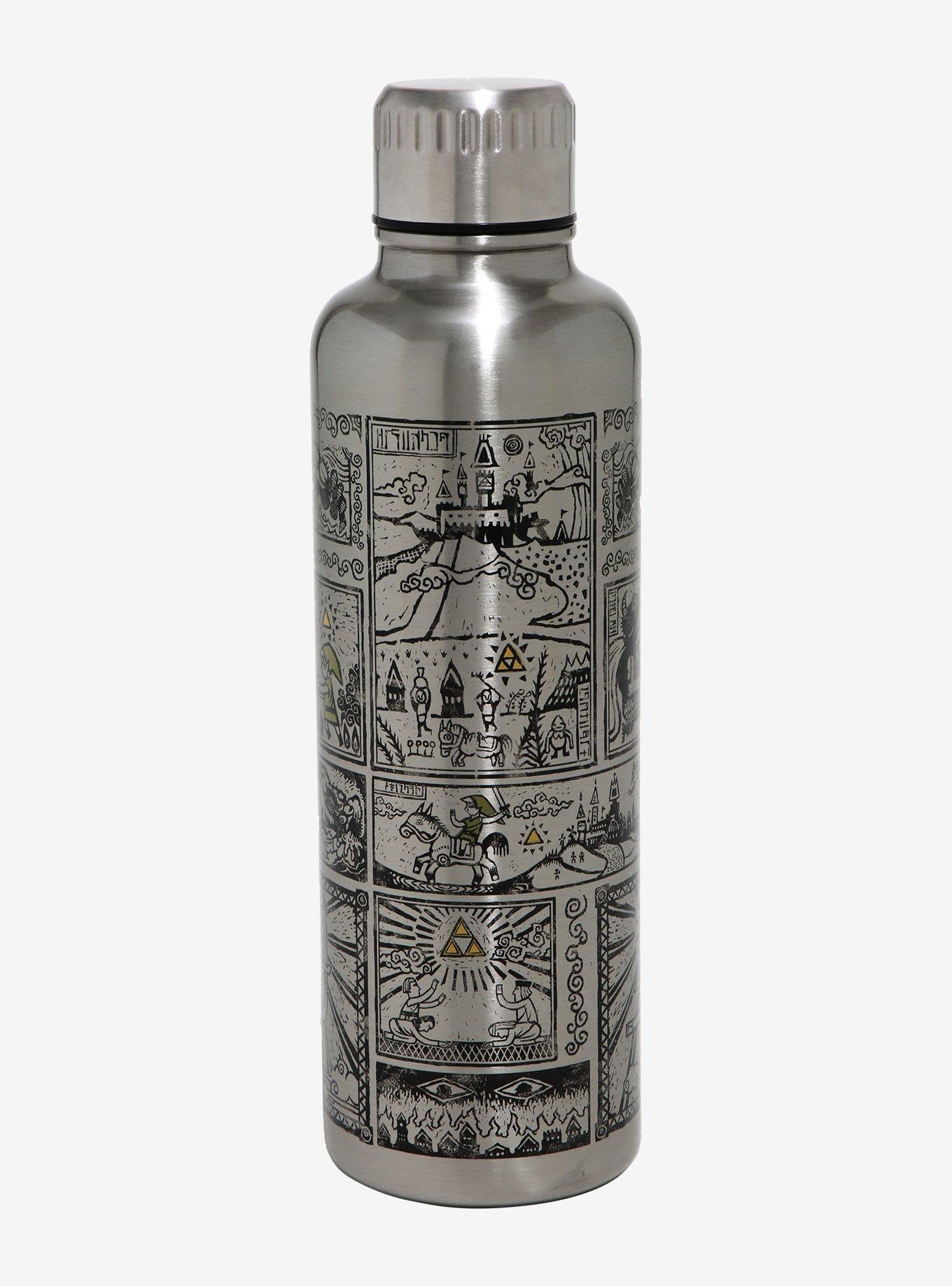 Nintendo The Legend of Zelda Panel Art Stainless Steel Water Bottle, , alternate