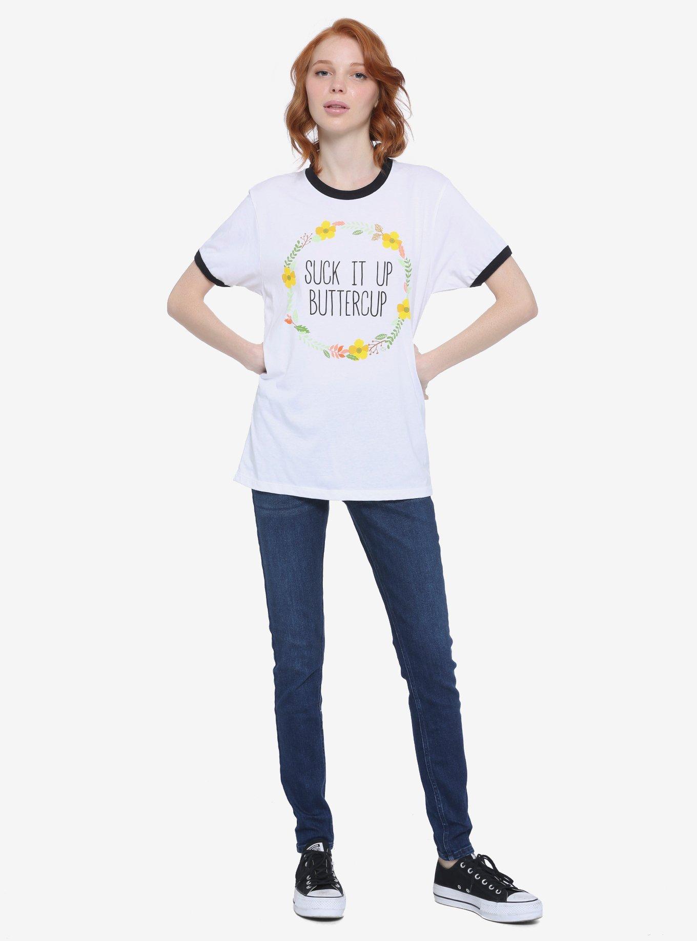 Suck It Up Buttercup Girls Ringer T-Shirt, MULTI, alternate