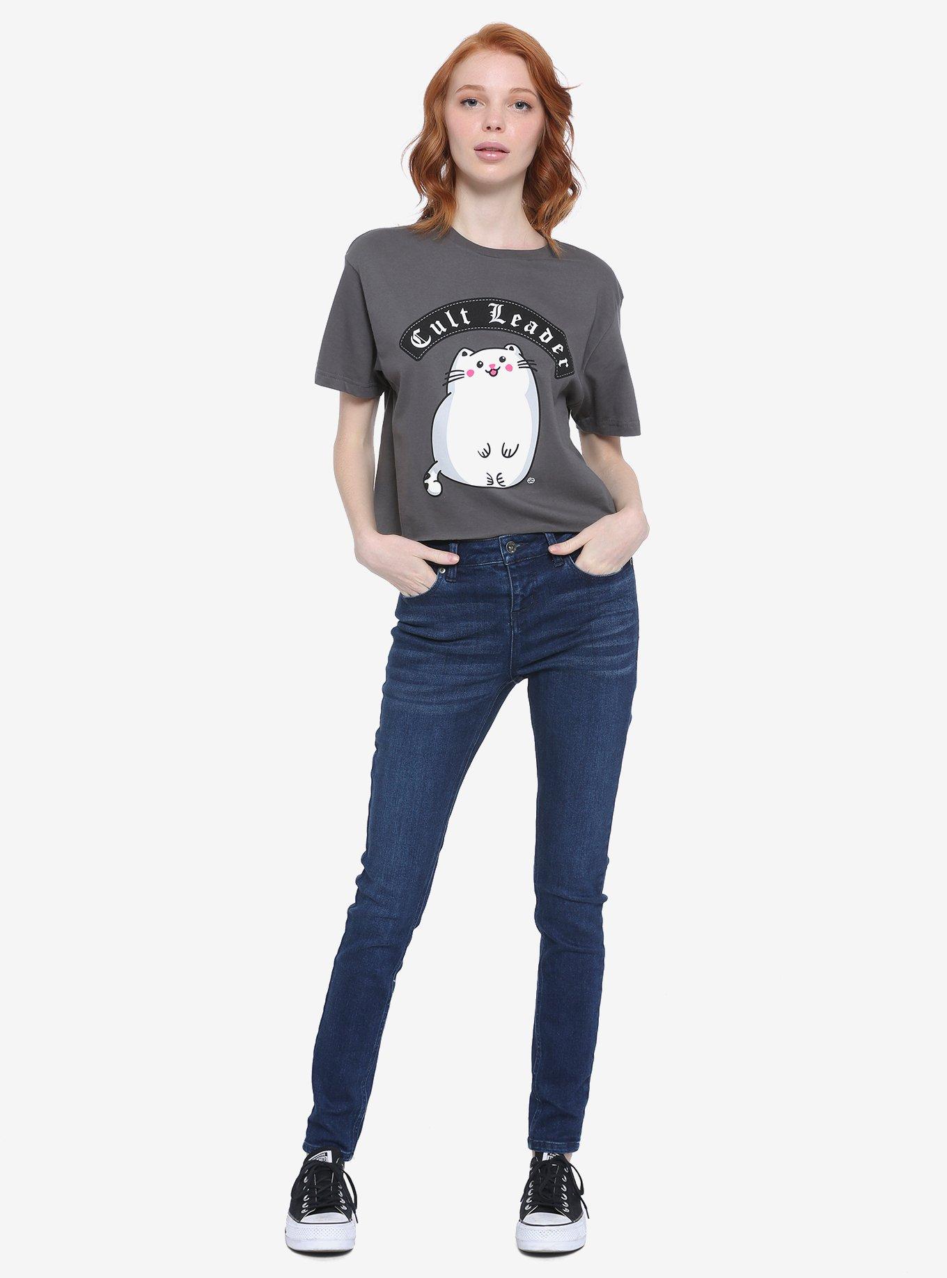 Kitty Cult Leader Girls Crop T-Shirt, MULTI, alternate