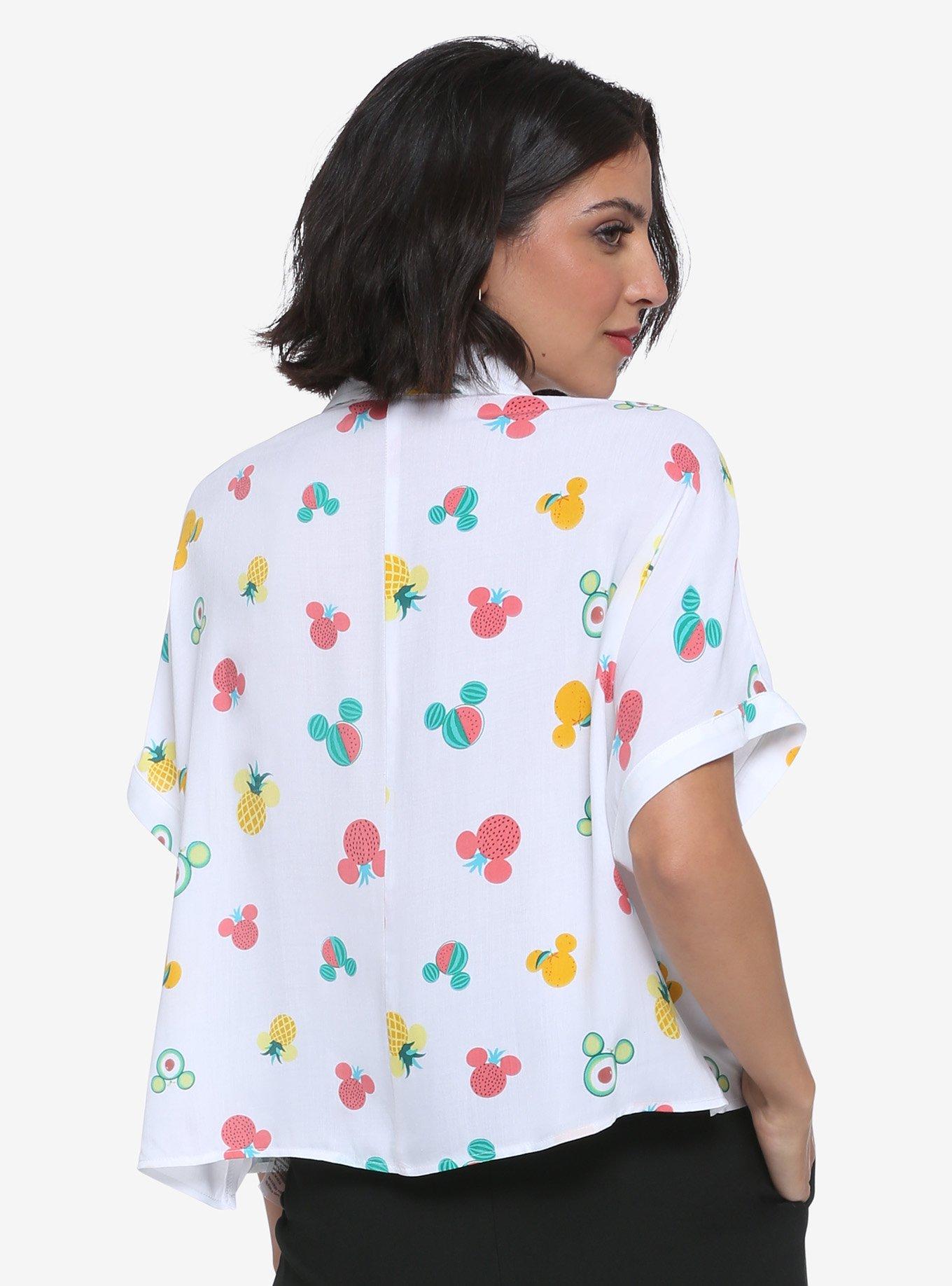Disney Mickey Mouse Fruit Heads Oversized Girls Woven Button-Up, MULTI, alternate