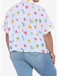 Disney Mickey Mouse Fruit Heads Oversized Girls Woven Button-Up Plus Size, MULTI, alternate