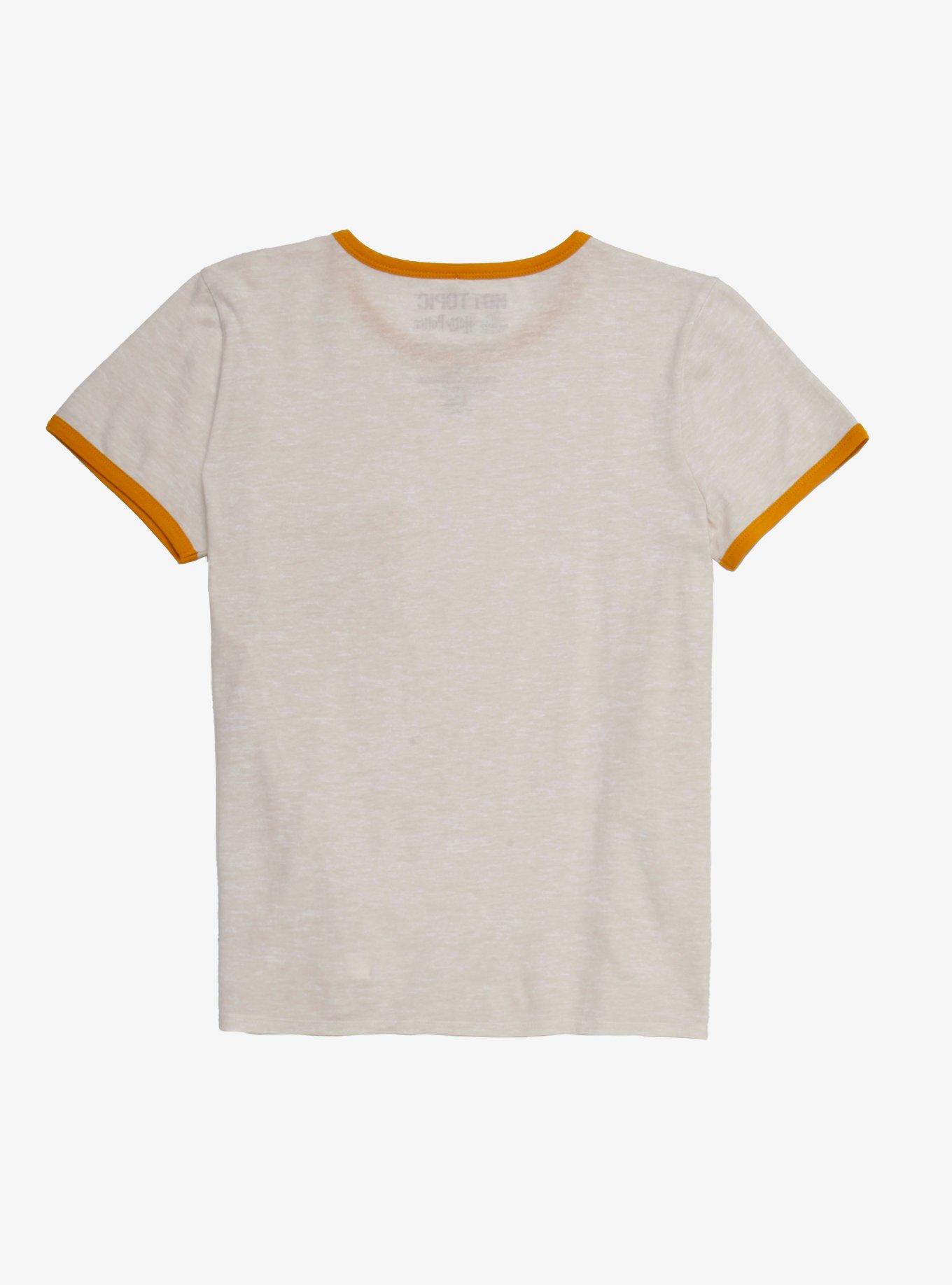 Harry Potter Hufflepuff Pocket Girls Ringer T-Shirt, YELLOW, alternate
